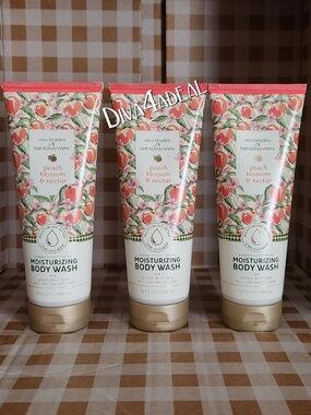 3X Bath & Body Works VERA BRADLEY PEACH Body Wash Collection Set Lot Bundle